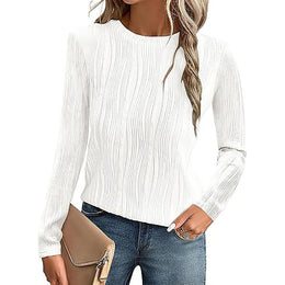 Women Solid Round Neck Top