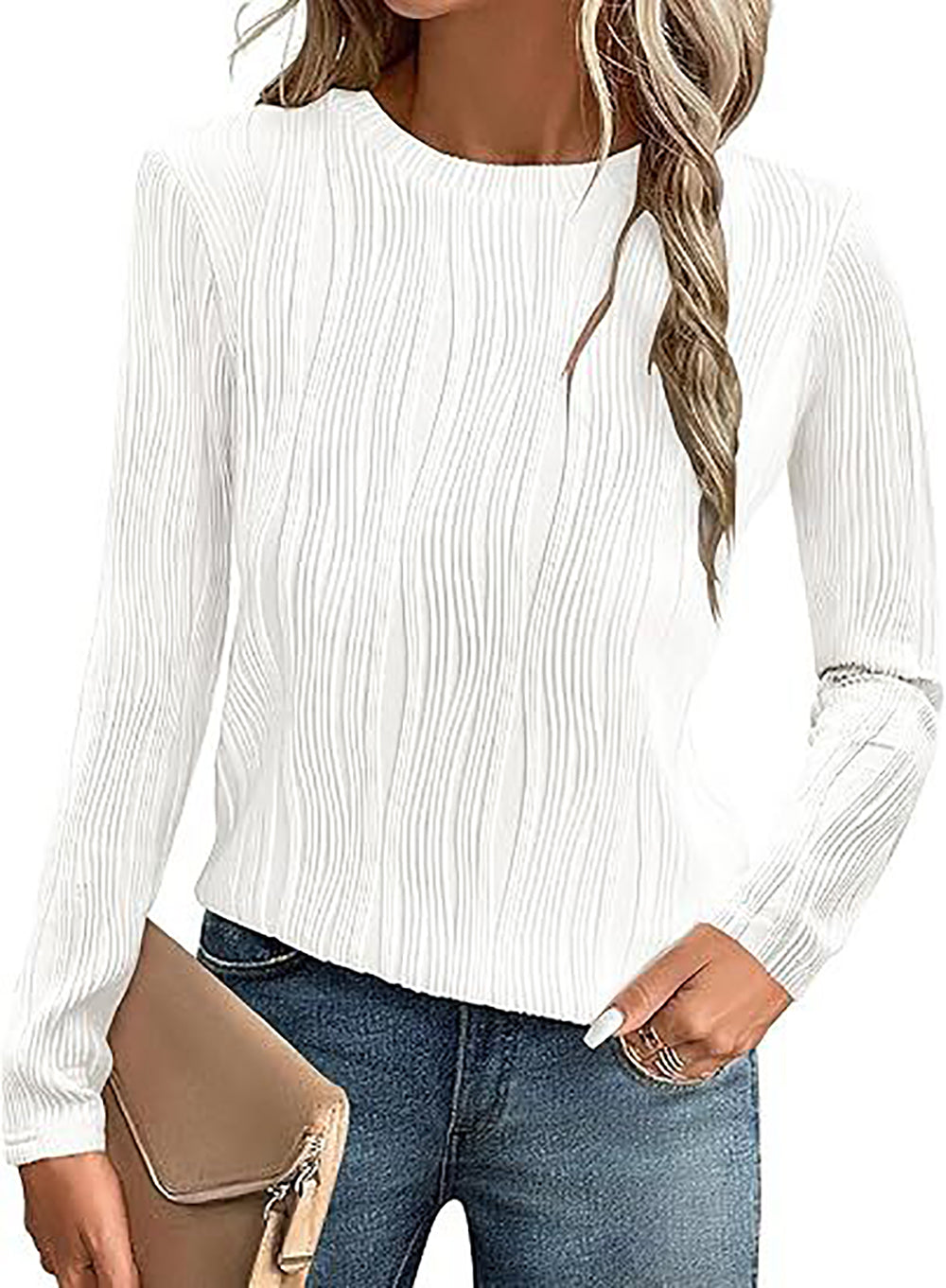Women Solid Round Neck Top