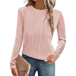 Women Solid Round Neck Top