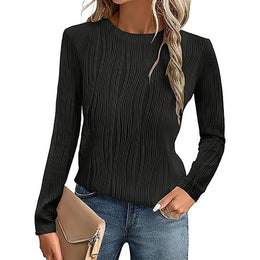 Women Solid Round Neck Top