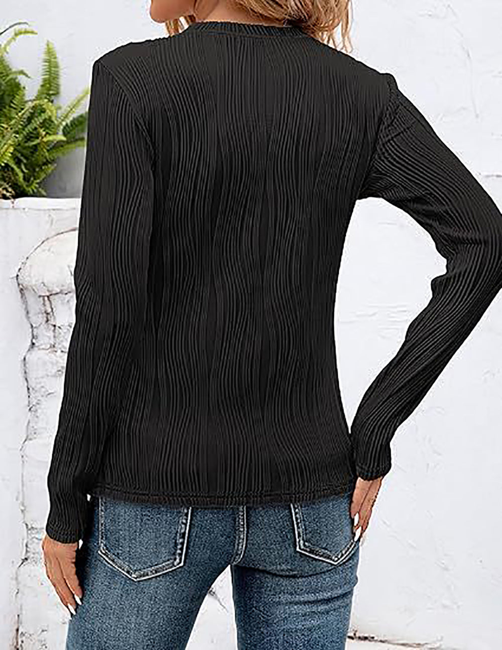 Women Solid Round Neck Top