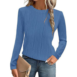 Women Round Neck Long Sleeves Top