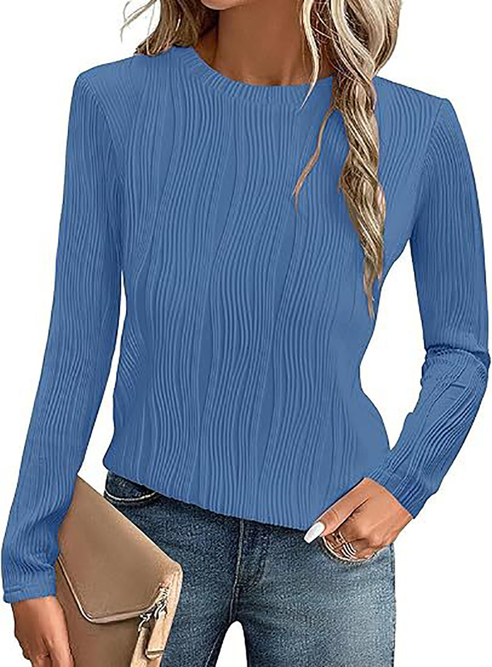Women Round Neck Long Sleeves Top
