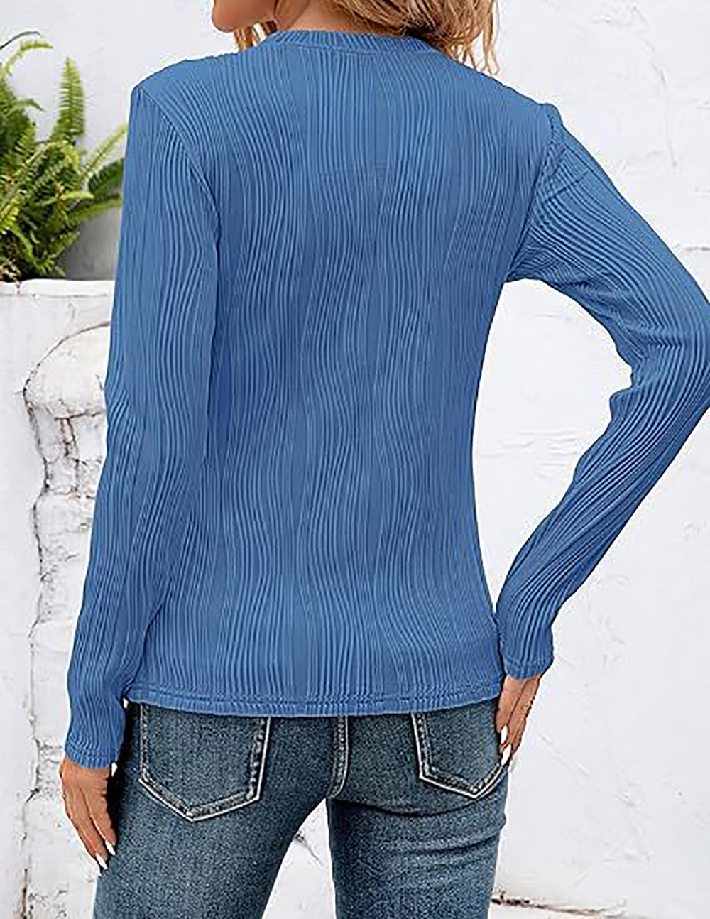 Women Round Neck Long Sleeves Top