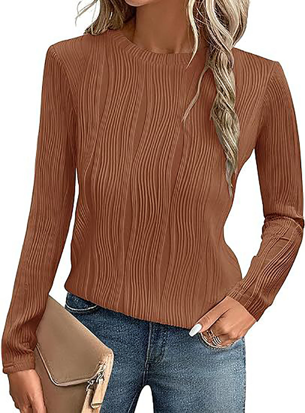 Women Solid Round Neck Top