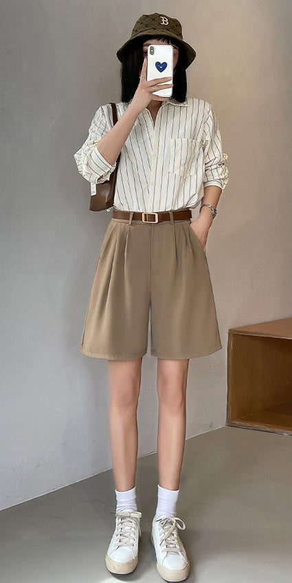 Solid Mid-Rise Regular Shorts