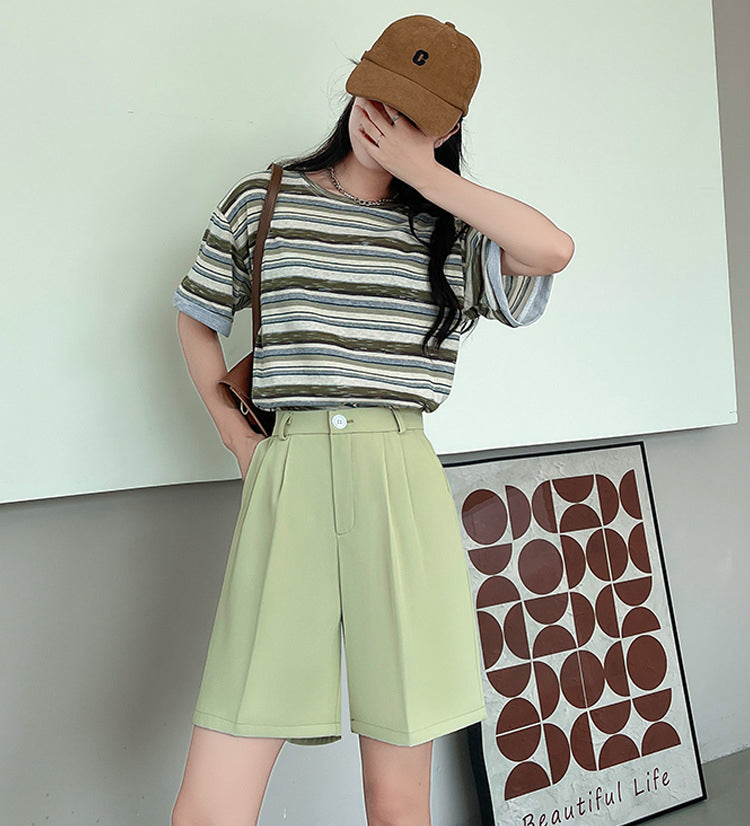 Solid Mid-Rise Regular Shorts