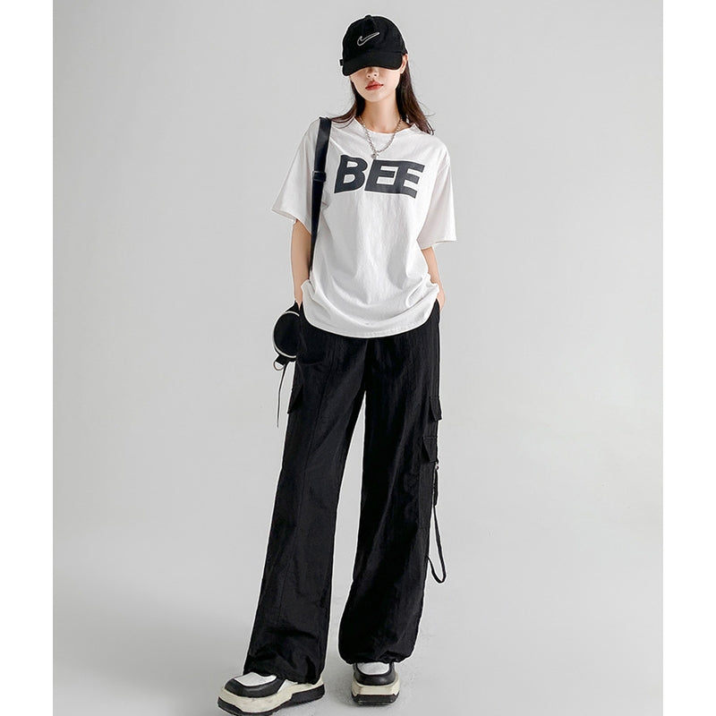 Women Loose Fit Wrinkle Free Cargos Trousers