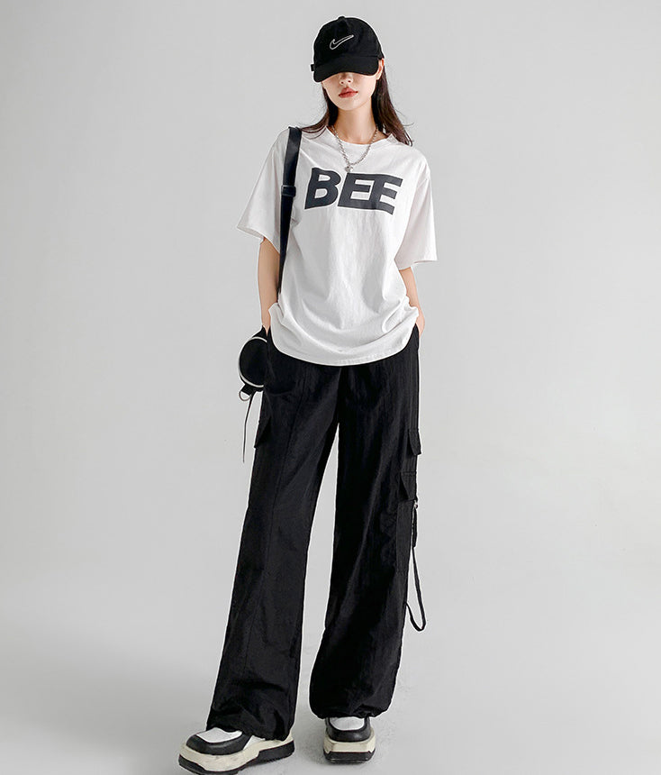 Women Loose Fit Wrinkle Free Cargos Trousers