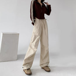 Women Wrinkle Free Wide Leg Trousers