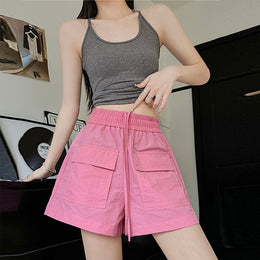 Women Solid Cargo Shorts