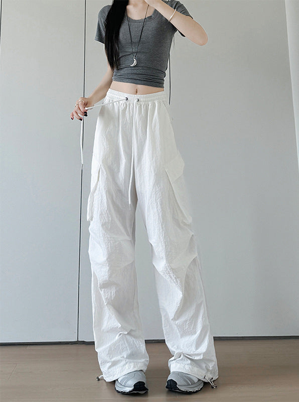 Women Easy Wash Pleated Cargos Trousers