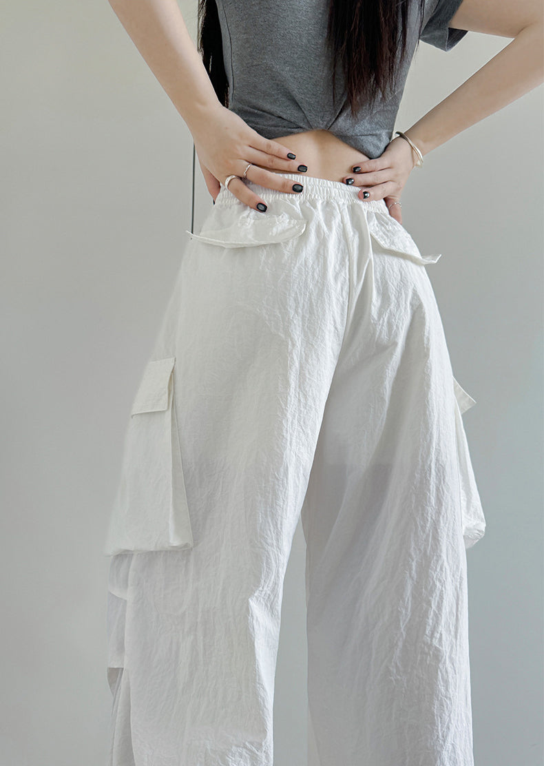 Women Easy Wash Pleated Cargos Trousers