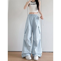 Women Loose Fit High-Rise Pleated Cargos