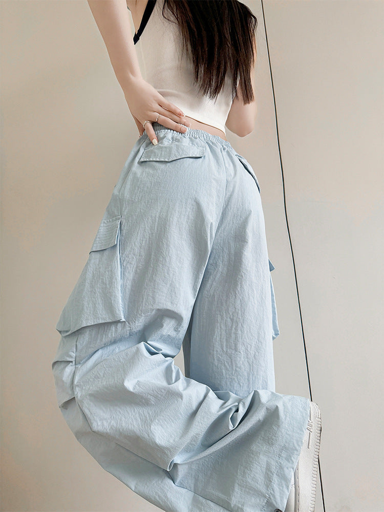 Women Loose Fit High-Rise Pleated Cargos