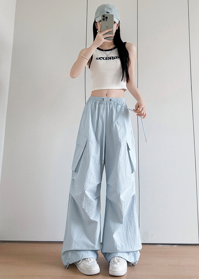 Women Loose Fit High-Rise Pleated Cargos