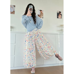 Women Floral Printed Loose Fit Wrinkle Free Trousers