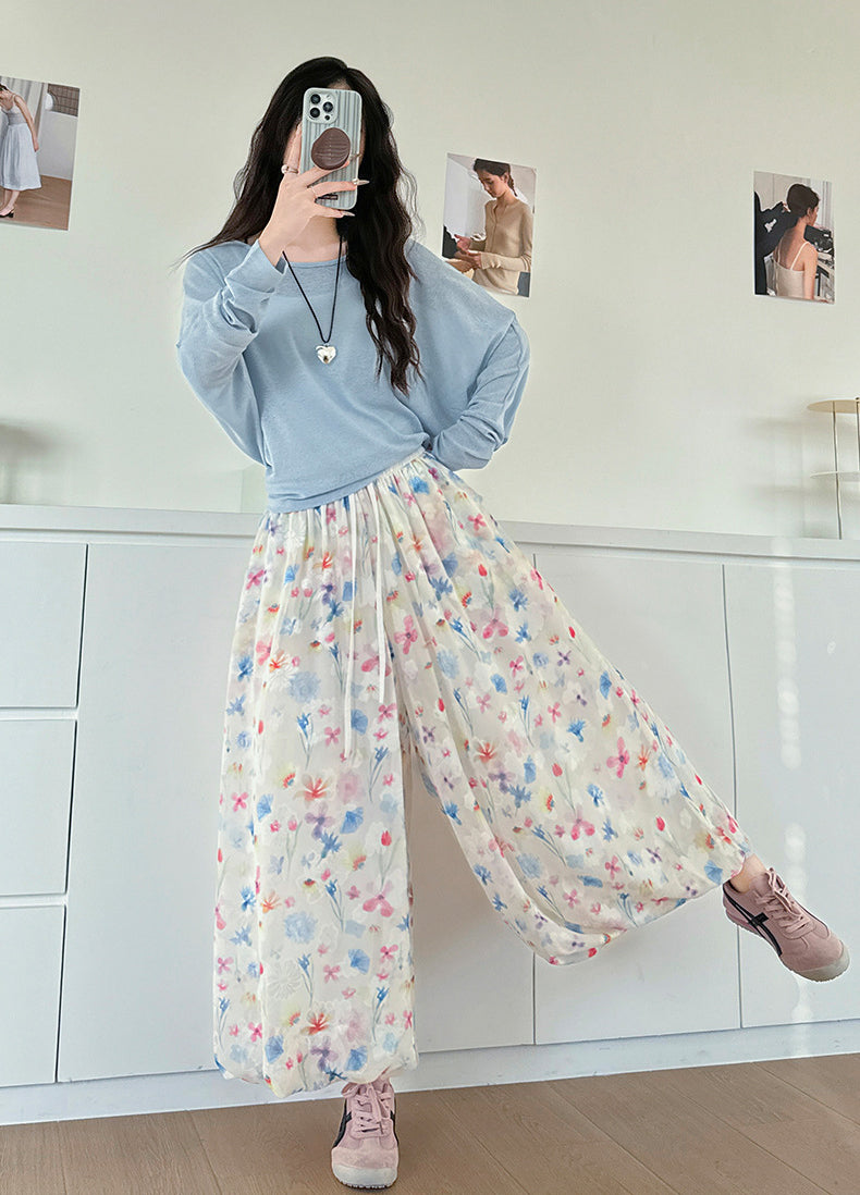 Women Floral Printed Loose Fit Wrinkle Free Trousers