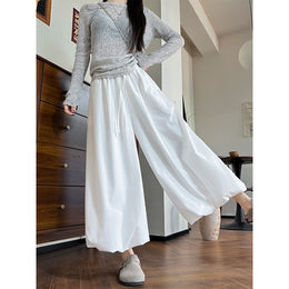 Women Solid  Loose Fit Pleated Culottes Trousers