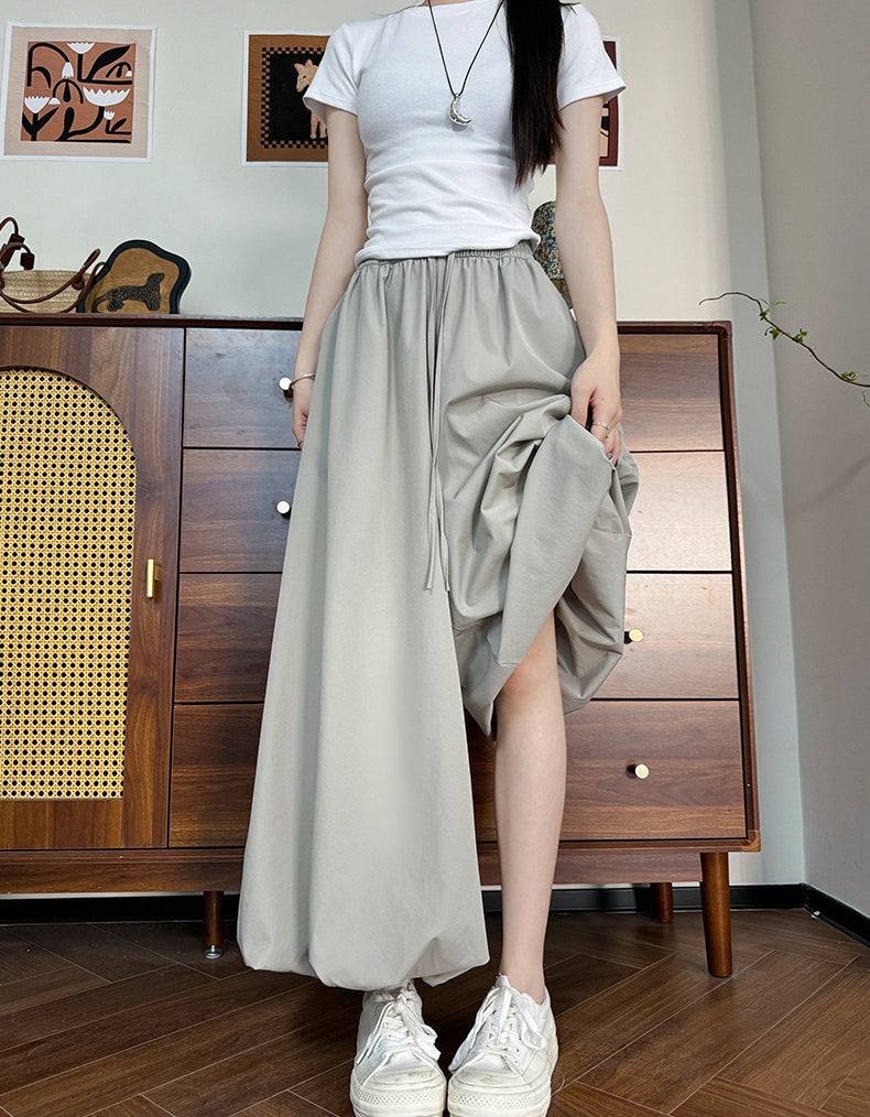 Women Loose Fit Easy Wash Pleated Culottes Trousers