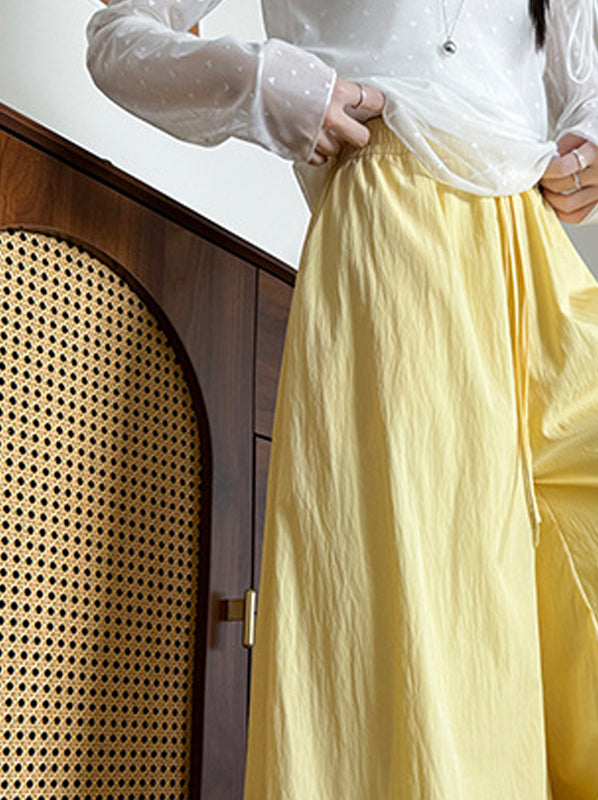 Women Solid Loose Fit Mid-Rise Pleated Culottes Trousers