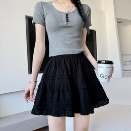 Pure Cotton A-Line Mini Skirt