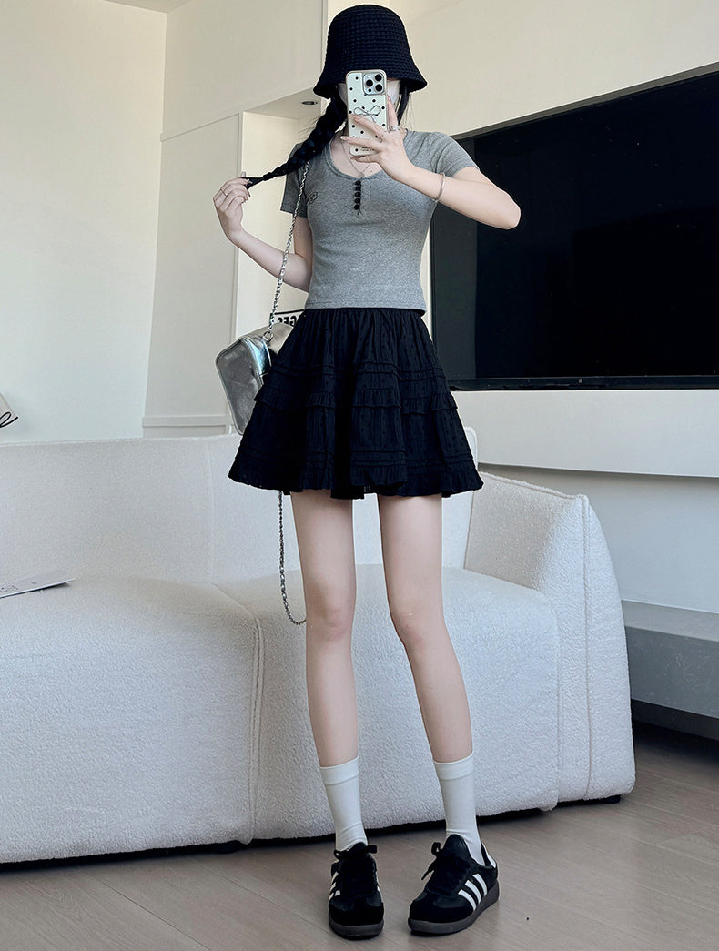 Pure Cotton A-Line Mini Skirt