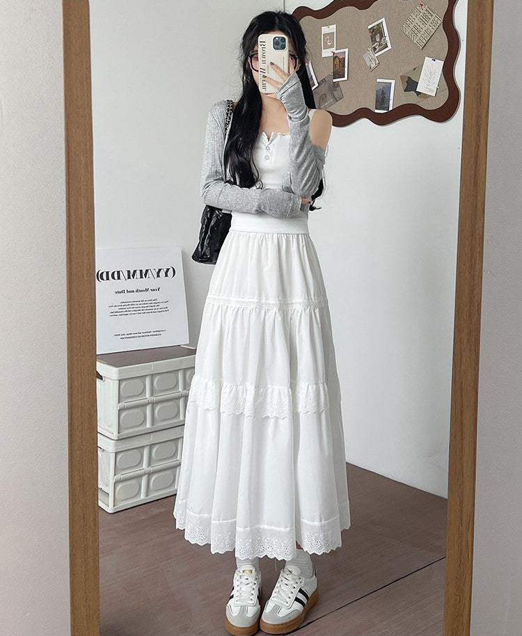Mid-Rise A-Line Maxi Skirt