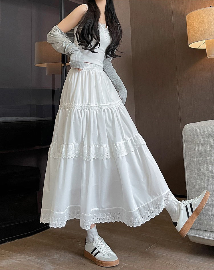 Mid-Rise A-Line Maxi Skirt