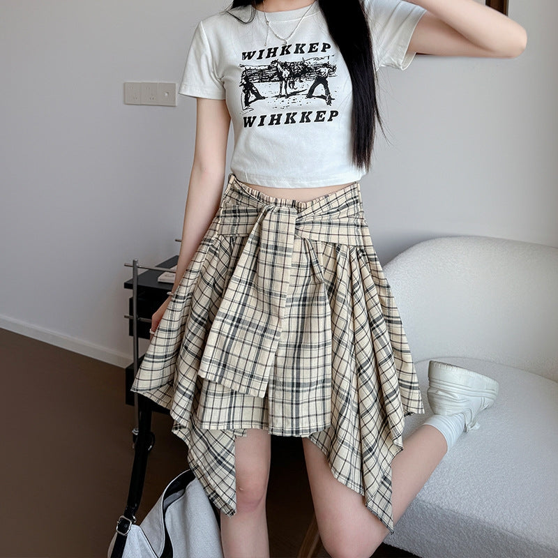 Checked A-Line Skirt