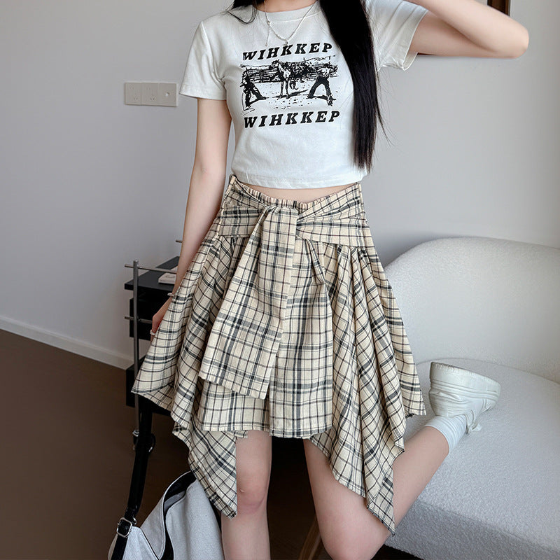 Checked A-Line Skirt