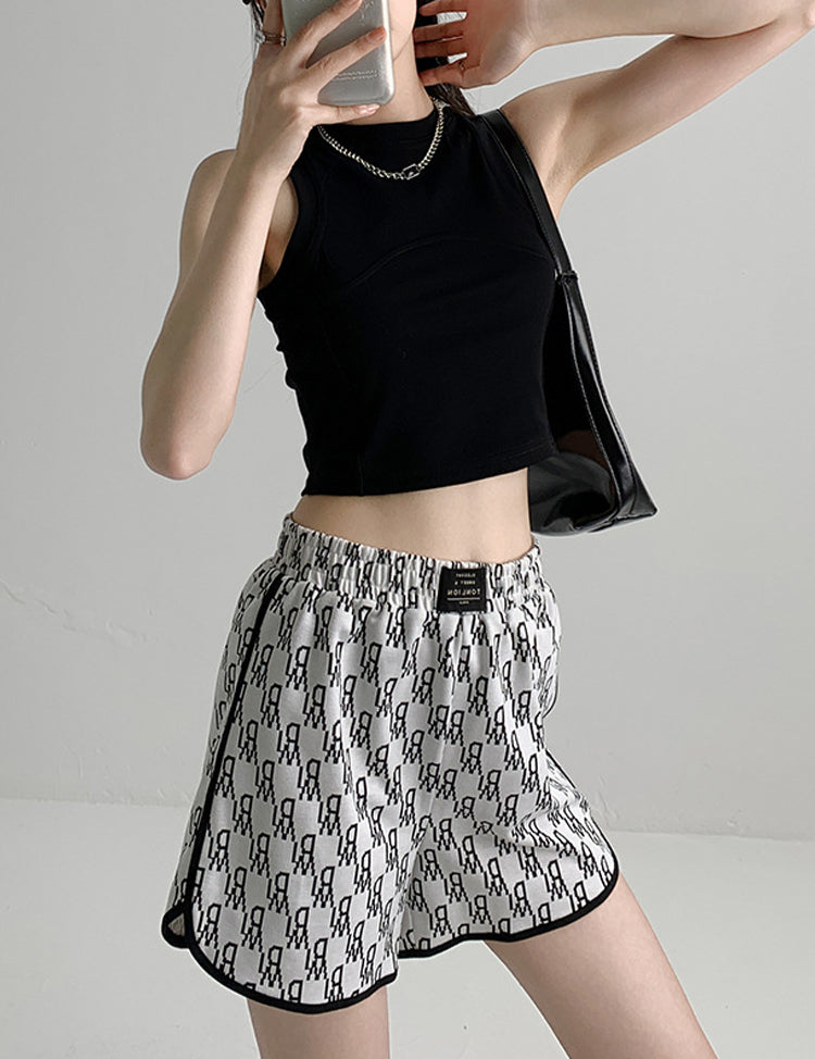 Women Solid Black Tank Crop Top