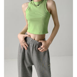 Women Solid Tank Crop Top