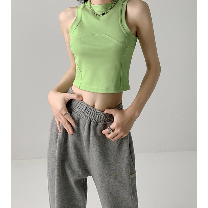 Women Solid Tank Crop Top