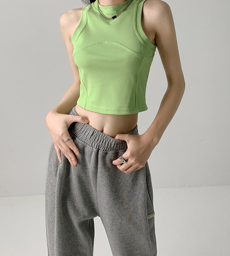 Women Solid Tank Crop Top