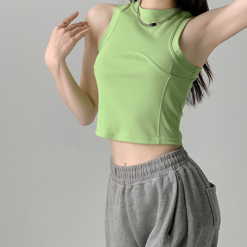 Women Solid Tank Crop Top