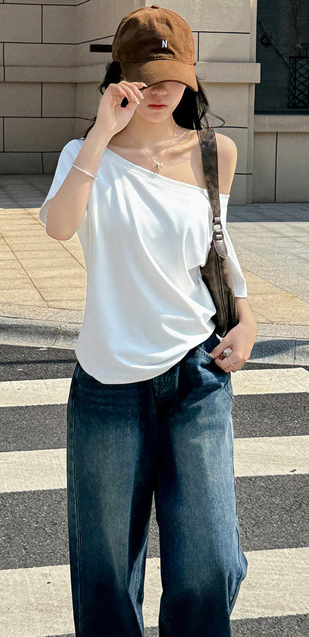 Women Solid Woven Casual Top