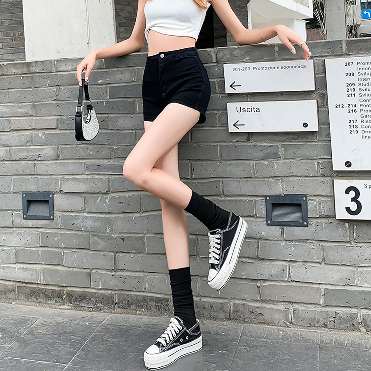 Women Slim Fit Above Knee Denim Shorts