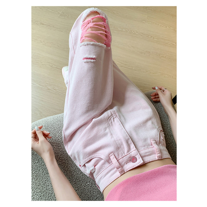 Women Flared Slash Knee Jeans