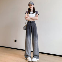 Women Black Flared High-Rise Low Distress Heavy Fade Jeans