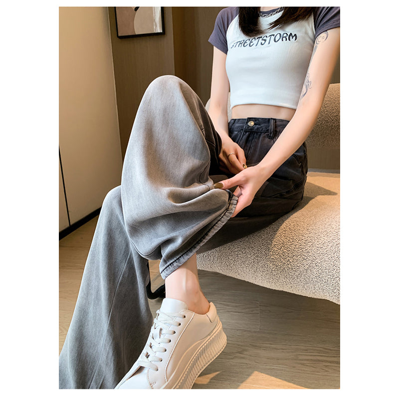 Women Black Flared High-Rise Low Distress Heavy Fade Jeans