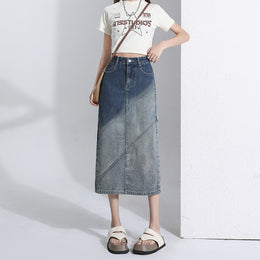 Women Wide Leg Heavy Fade Jeans