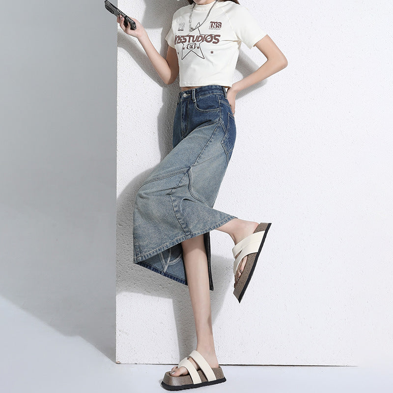 Women Wide Leg Heavy Fade Jeans