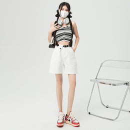 Women Mid-Rise Denim Shorts