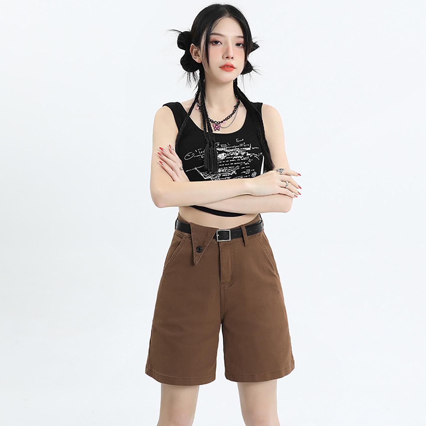 Women Mid-Rise Chino Shorts