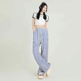 Women Striped Loose Fit Trousers