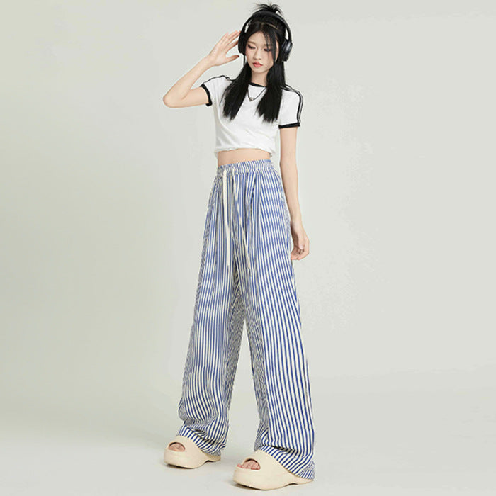 Women Striped Loose Fit Trousers