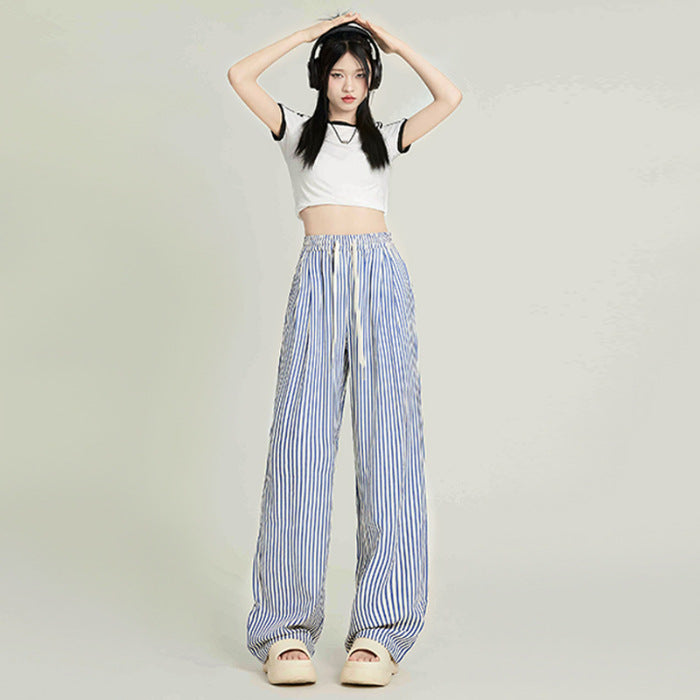 Women Striped Loose Fit Trousers