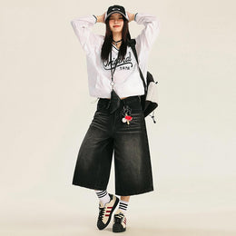 Women Loose Fit Denim Shorts