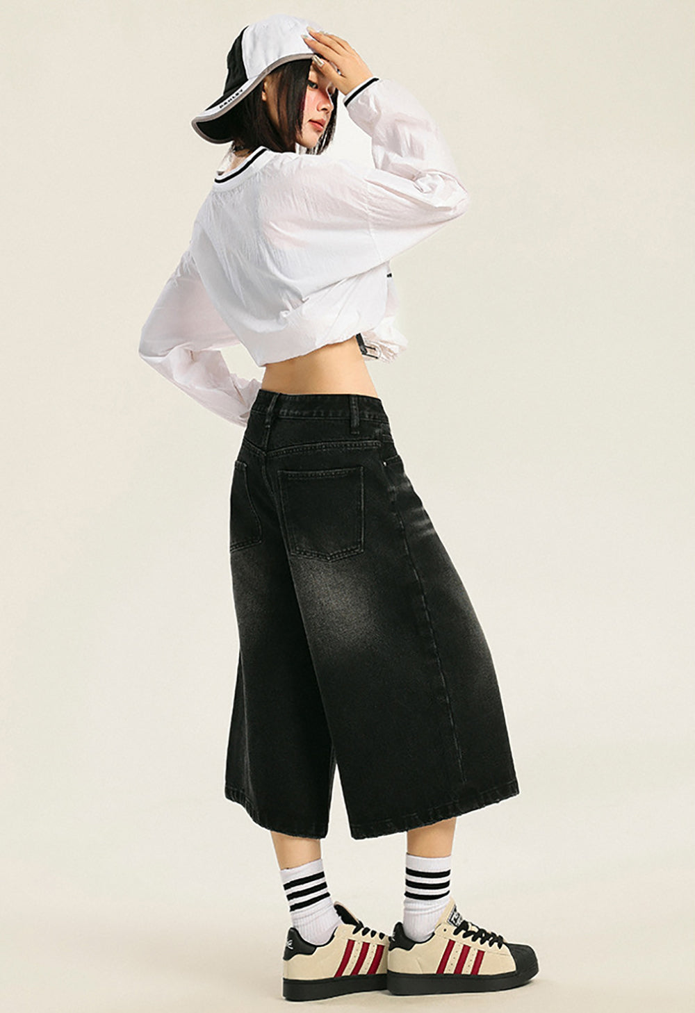 Women Loose Fit Denim Shorts